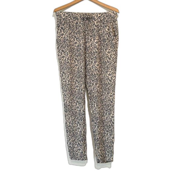 Rojada Womens Perfect Palazzo Pants M blue Floral Botanical Made In Egypt Baggy - Picture 1 of 5